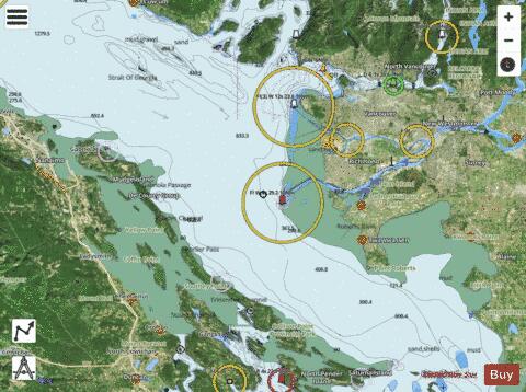 Strait of Georgia, Southern Portion\Partie Sud Marine Chart - Nautical Charts App - Satellite