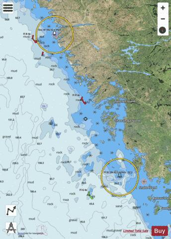 Bateau Island to Byng Inlet Marine Chart - Nautical Charts App - Satellite