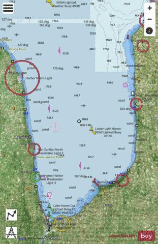 Lake Huron\Lac Huron (Southern Portion\Partie sud) Marine Chart - Nautical Charts App - Satellite