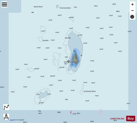 Caribou Island Marine Chart - Nautical Charts App - Satellite