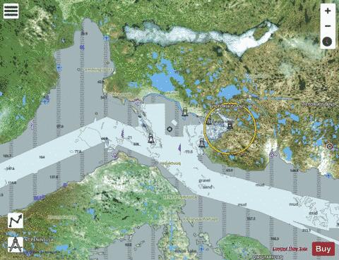 Approaches to / Approches a Cambridge Bay Marine Chart - Nautical Charts App - Satellite