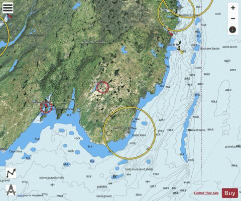 Cape Pine to/a Renews Harbour Marine Chart - Nautical Charts App - Satellite