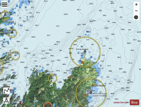 Catalina Harbour to/a Inner Gooseberry Island Marine Chart - Nautical Charts App - Satellite