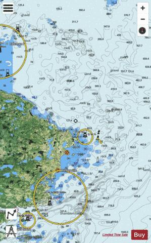 Indian Bay to/a Wadham Islands Marine Chart - Nautical Charts App - Satellite