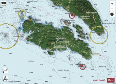 Lasqueti Island Marine Chart - Nautical Charts App - Satellite