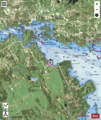 Bruce Mines to\a Sugar Island Marine Chart - Nautical Charts App - Satellite