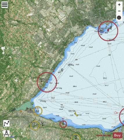 Toronto to/\xE0 Hamilton Marine Chart - Nautical Charts App - Satellite