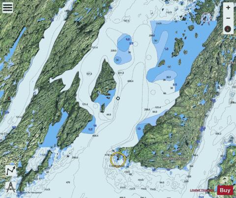 Presque Harbour to Bar Haven Island and Paradise Sound Marine Chart - Nautical Charts App - Satellite