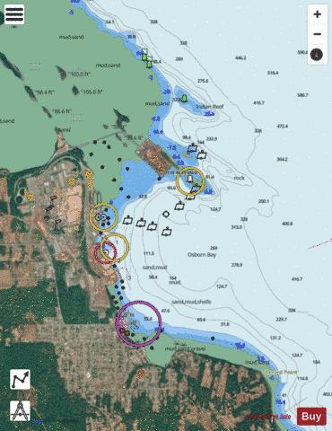 Osborn Bay Marine Chart - Nautical Charts App - Satellite
