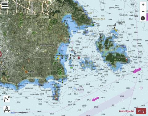 Approaches to\Approches a Oak Bay Marine Chart - Nautical Charts App - Satellite
