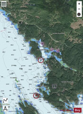 Secret Cove and\et Smuggler Cove Marine Chart - Nautical Charts App - Satellite