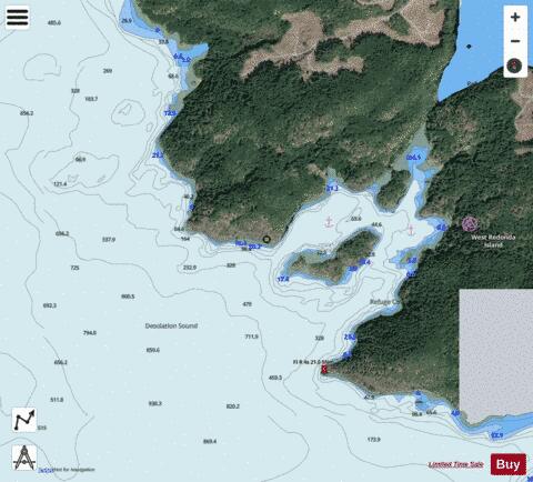 Refuge Cove Marine Chart - Nautical Charts App - Satellite