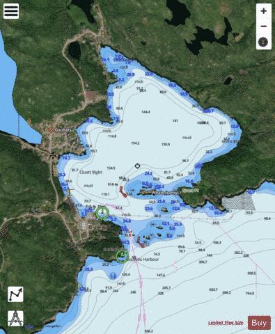 Gaultois Harbour Marine Chart - Nautical Charts App - Satellite