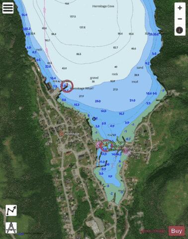 Hermitage Harbour Marine Chart - Nautical Charts App - Satellite