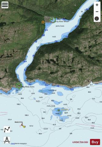 Grey River Marine Chart - Nautical Charts App - Satellite