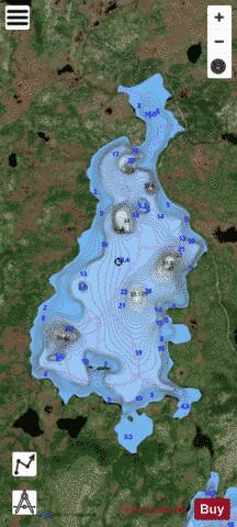 Second Saunders Pond depth contour Map - i-Boating App - Satellite