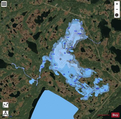 Western Brook Pond depth contour Map - i-Boating App - Satellite
