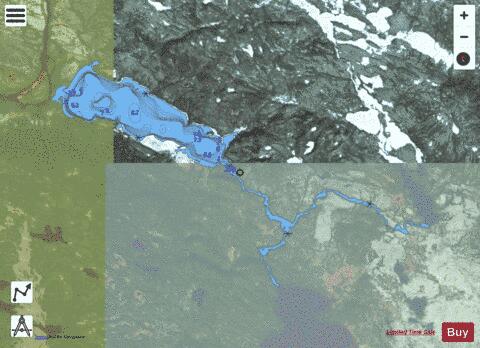 Fishy Lake depth contour Map - i-Boating App - Satellite