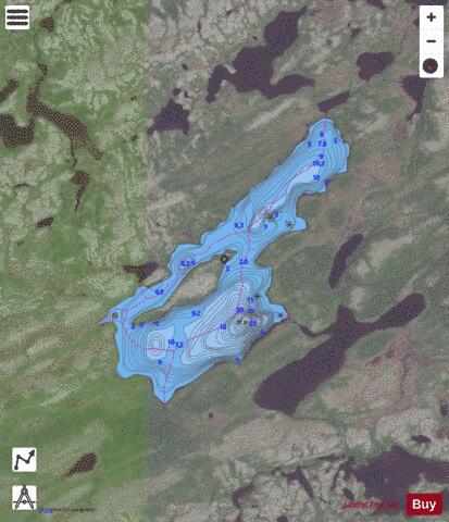 Calling Shots Lake depth contour Map - i-Boating App - Satellite