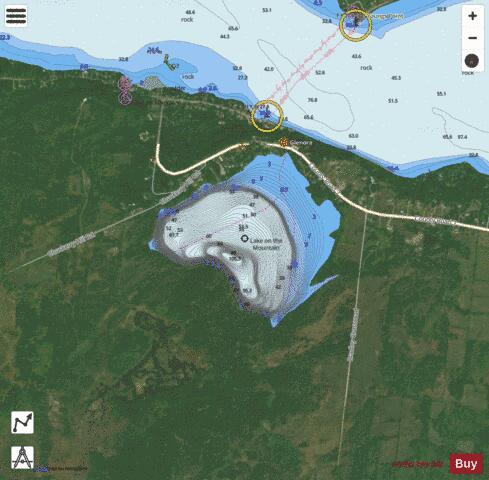 Lake on the Mountain depth contour Map - i-Boating App - Satellite