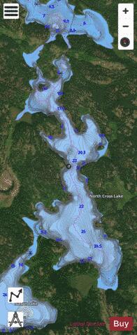 North Cross Lake depth contour Map - i-Boating App - Satellite
