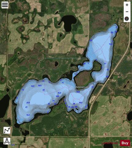 Patterson Lake depth contour Map - i-Boating App - Satellite