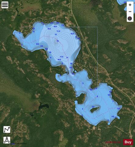Redrock Lake depth contour Map - i-Boating App - Satellite