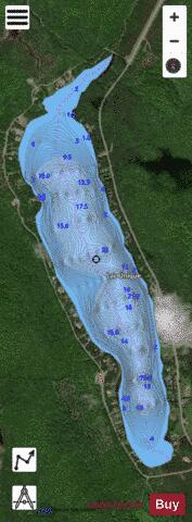 Lac Unique depth contour Map - i-Boating App - Satellite