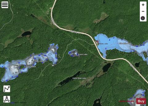 Grant / Little Shoe Lake depth contour Map - i-Boating App - Satellite
