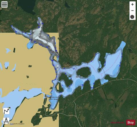 Ena Lake depth contour Map - i-Boating App - Satellite