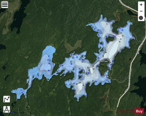 Black Lake depth contour Map - i-Boating App - Satellite