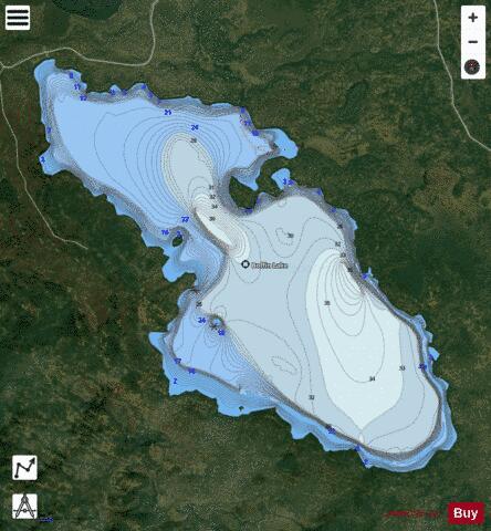 Boffin Lake depth contour Map - i-Boating App - Satellite