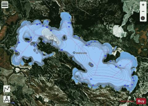 Manion Lake depth contour Map - i-Boating App - Satellite