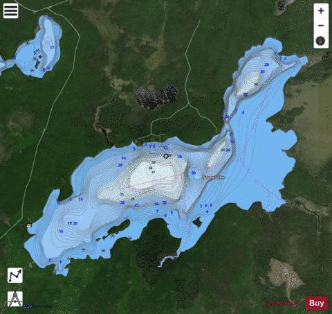 Savoy Lake depth contour Map - i-Boating App - Satellite