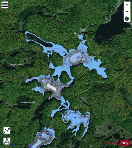 Park Lake (Dalhousie) depth contour Map - i-Boating App - Satellite