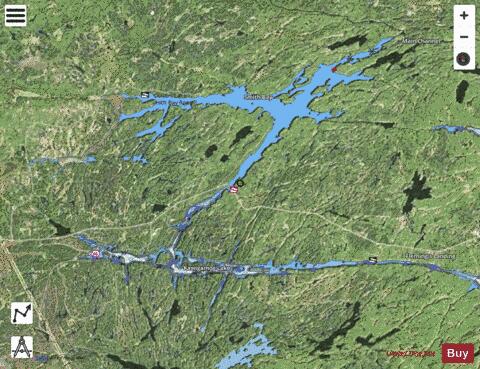 Kawigamog Lake depth contour Map - i-Boating App - Satellite