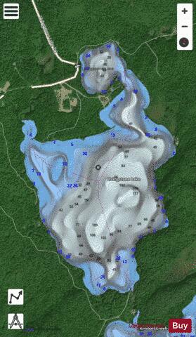 Livingstone Lake depth contour Map - i-Boating App - Satellite