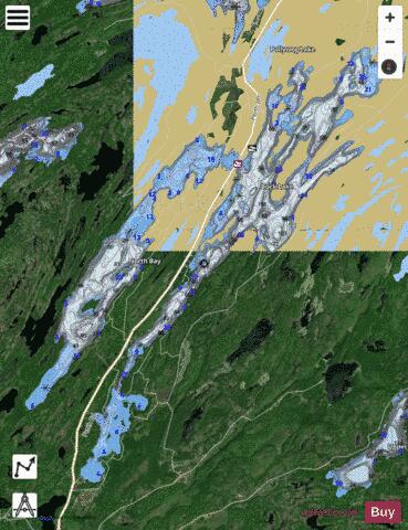 Buck Lake depth contour Map - i-Boating App - Satellite