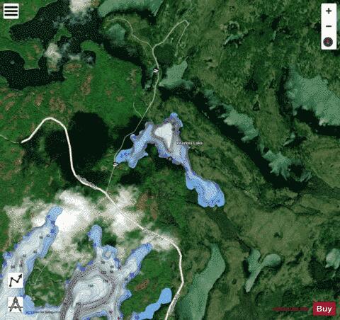 Pearkes Lake depth contour Map - i-Boating App - Satellite