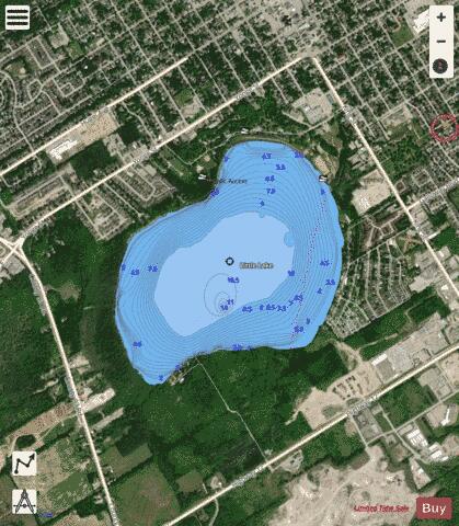 Midland Park Lake depth contour Map - i-Boating App - Satellite