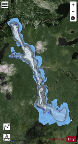 Aylsworth Lake depth contour Map - i-Boating App - Satellite