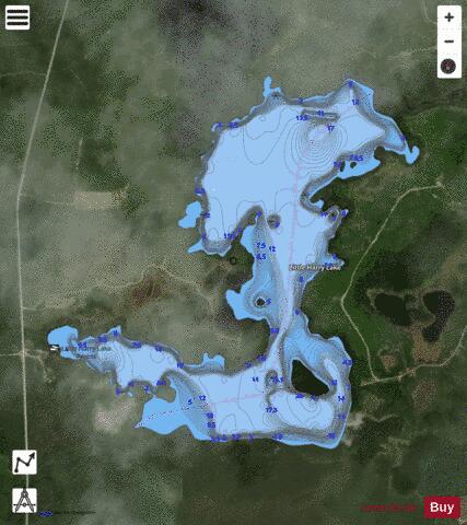 Little Harry Lake depth contour Map - i-Boating App - Satellite