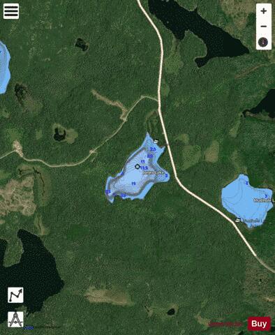 Jones Lake /Shot Lake depth contour Map - i-Boating App - Satellite