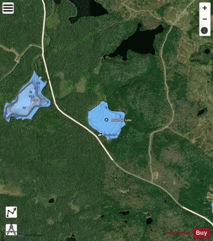 Shallow Lake depth contour Map - i-Boating App - Satellite