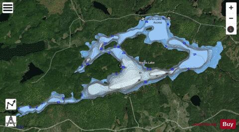 Marks Lake depth contour Map - i-Boating App - Satellite