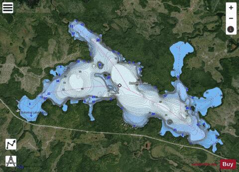 Batwing Lake depth contour Map - i-Boating App - Satellite