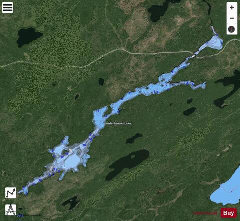 Vandenbrooks Lake depth contour Map - i-Boating App - Satellite