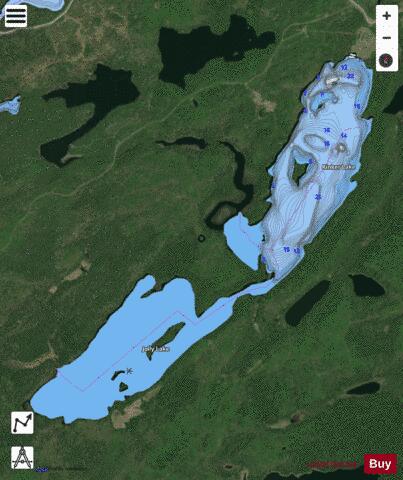 Rinker Lake depth contour Map - i-Boating App - Satellite