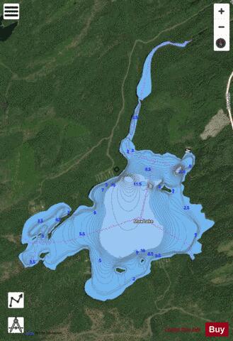 Max Lake depth contour Map - i-Boating App - Satellite