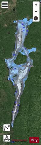 Wabikon Lake depth contour Map - i-Boating App - Satellite